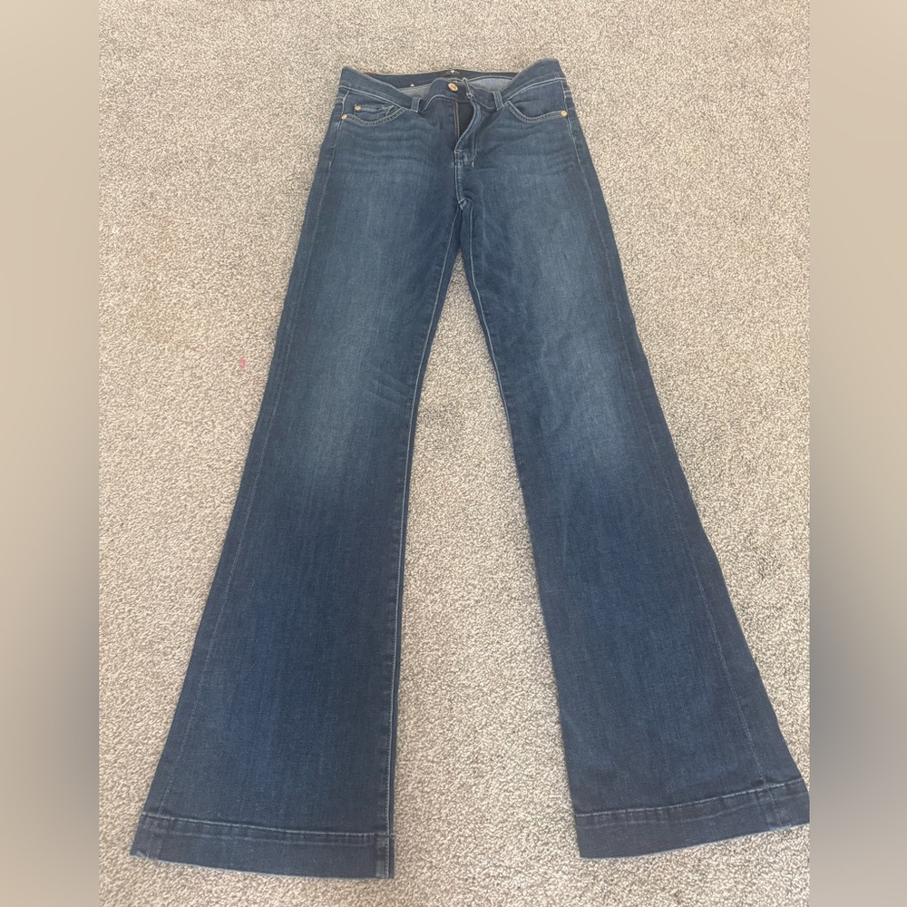 7 For All Mankind Dark Blue Flare Jeans